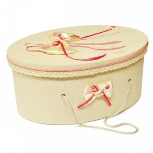 Trusou botez si cutie decorata cu fluturasi si fundite roz LG205-1