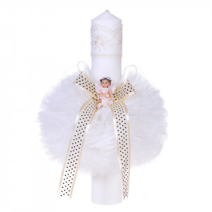 Lumanare botez ingeras, decor ivory, Denikos® 68