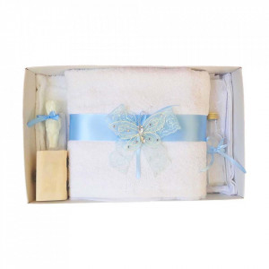 Trusou botez dantela bleu si fluturas Denikos® 414