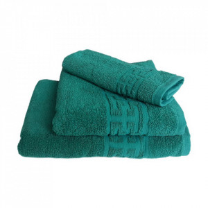 Set 3 prosoape groase si pufoase, bumbac, model grecesc, Verde, Denikos® 288