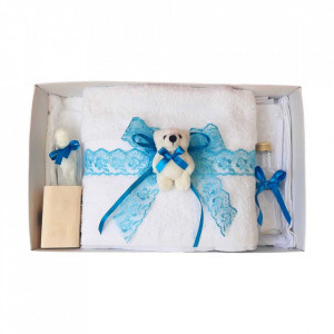 Trusou botez dantela turcoaz si ursulet Denikos® 437