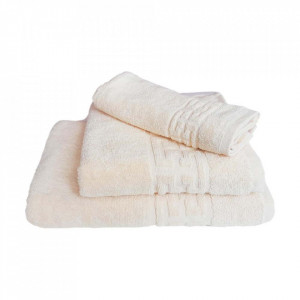 Set 3 prosoape groase si pufoase, bumbac, model grecesc, Crem, Denikos® 257
