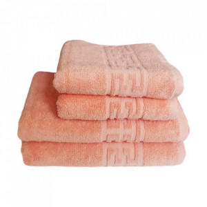 Set 4 prosoape groase si pufoase, bumbac, model grecesc, Somon, Denikos® 278