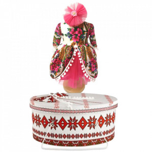 Set costum botez traditional fetita si cutie trusou asortata, Denikos® 992