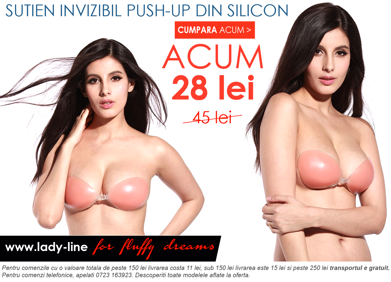 Sutien Invizibil Push-Up Din Silicon