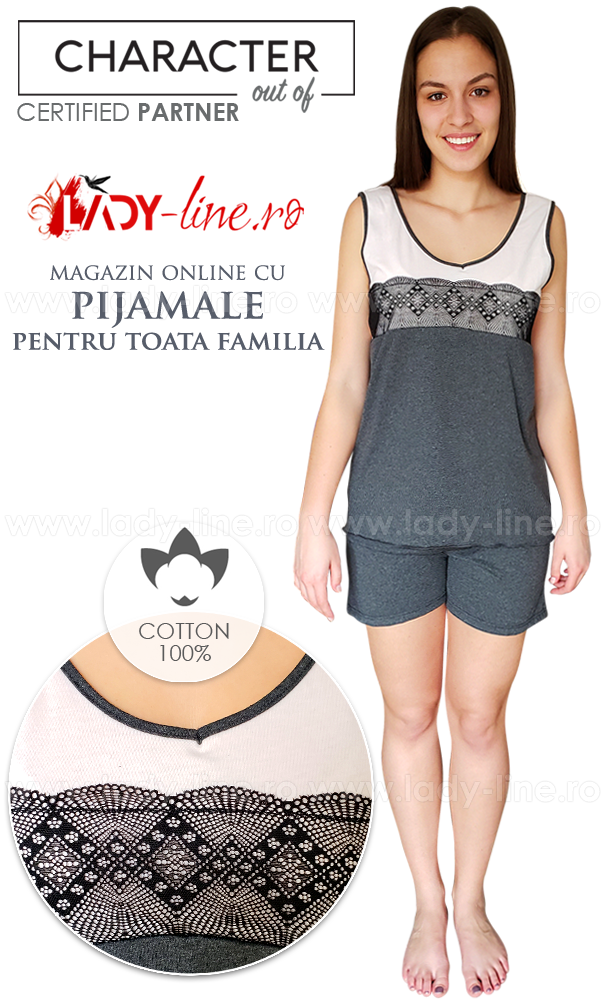 Pijamale dama din bumbac 100%, brand 'CHARACHTER Out Of' calitate superioara.