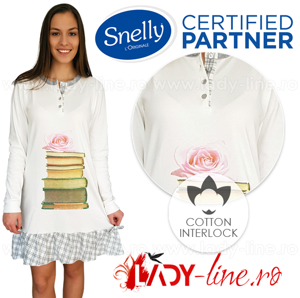 Camasa de noapte Snelly L'Originale din bumbac 100%, calitate superioara.