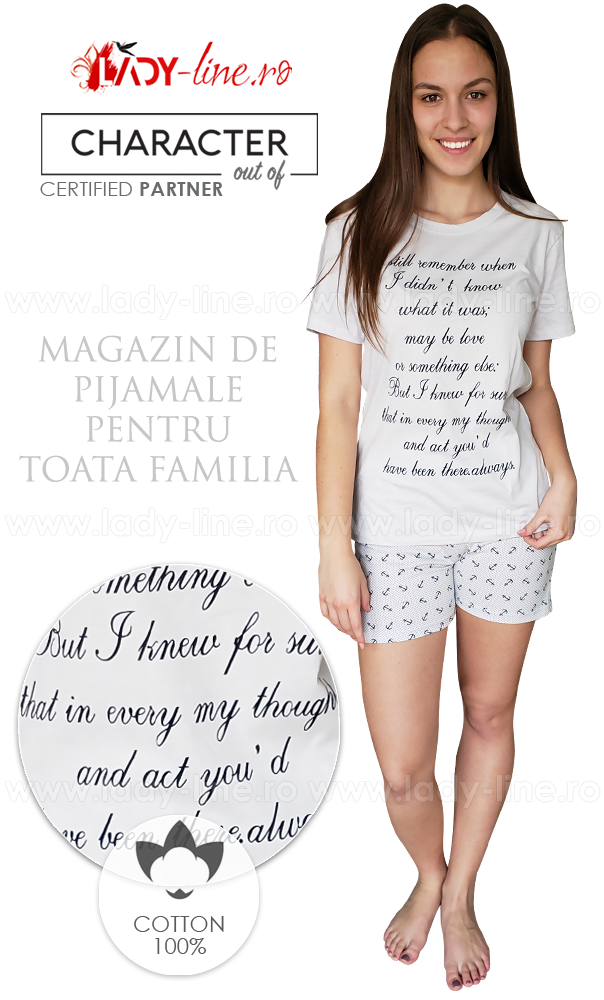 Pijamale dama din bumbac 100%, brand 'CHARACHTER Out Of' calitate superioara.