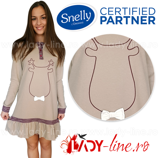 Camasa de noapte Snelly L'Originale din 'punto milano' bumbac 50% si poliester 50%, calitate superioara.