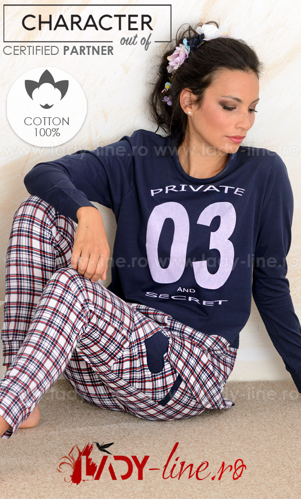 Pijamale dama din bumbac 100%, brand 'CHARACHTER Out Of' calitate superioara.