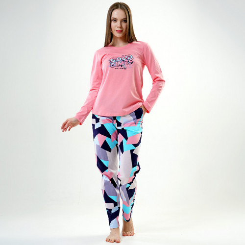 Pijamale Vienetta din Bumbac Model 'Good Time are Coming'