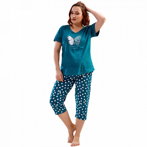 Pijamale Dama Marimi Mari din Bumbac Vienetta, Model 'Tomorrow will be Beautiful'