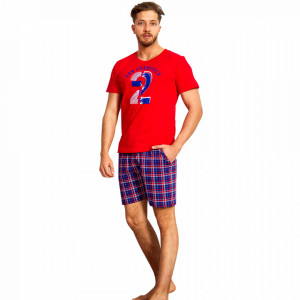 Pijama Barbati Gazzaz by Vienetta, 'San Francisco' Red