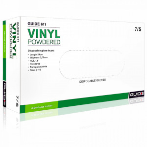 Manusi Examinare Pudrate Vinyl Natural Semitransparente Guide® 100 Buc