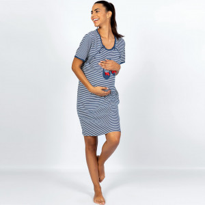 Camasa Gravide si Alaptat Vienetta din Bumbac 100% Model 'Marina Top'