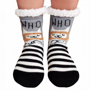Ciorapi Imblaniti si Caldurosi Lady-Line Model 'Resting Kittens' Black and White