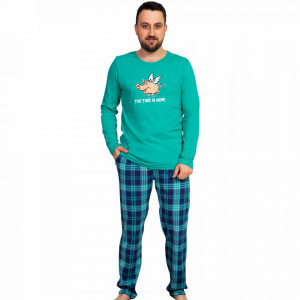 Pijama Barbati Gazzaz by Vienetta, 'The Time is Now' Green
