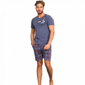 Pijama Barbati Gazzaz by Vienetta, 'Wind Surfing' Gray