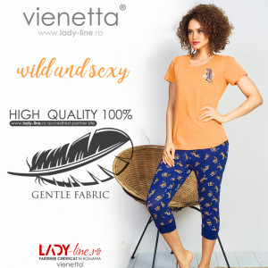 Pijama Dama Vienetta Bumbac 100% 'Wild and Sexy'