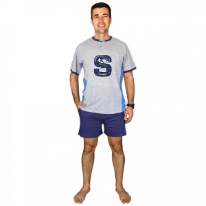 Pijamale Barbati, Contro Senso, Bumbac 100% Natural, 'Street Soul' Gray