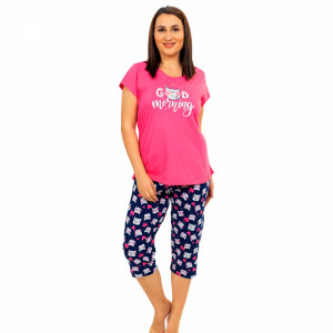 Pijamale Confortabile Marimi Mari Vienetta Model 'Good Morning' Fucsia