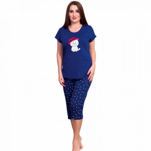 Pijamale Dama Marimi Mari din Bumbac, Vienetta Model 'Fancy Trancy'