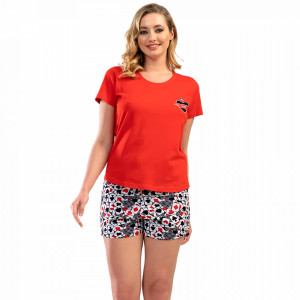 Pijamale Dama Vienetta din Bumbac 100%, Model 'Faith Hope Play'