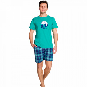 Pijamle Barbati Gazzaz by Vienetta, 'Sleep Weel' Green