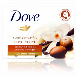 Sapun Solid 1/4 Crema Hidratanta cu Unt de Shea si Parfum de Vanilie Dove Shea Butter 100 Gr.
