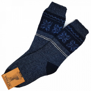 Sosete Calduroase din Lana de Oaie Naturala si Alpaka 'Winter' Dark Blue