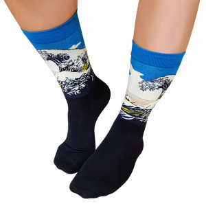 Sosete Clasice Colorate Unisex Cosas Boutique Socks Model 'The Great Wave off Kanagawa''