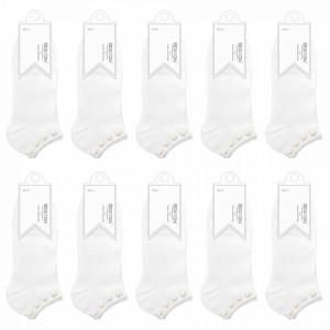 Sosete Glezna Dama cu Perle, Set 10 Perechi Model 'Step Angel' Culoare Alb