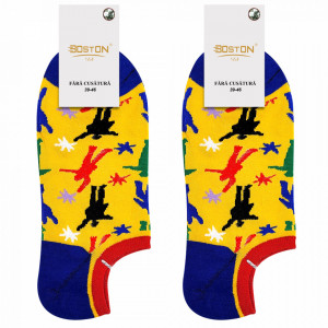 Sosete Glezna Dama Fara Cusatura 2 Perechi Model 'Happiness and Liberty' Multicolor