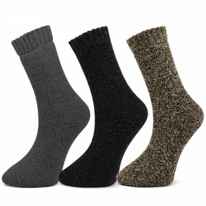 Șosete Groase din Lână de Alpaka Set 3 Perechi Model 'Strong Winter' Cod 01