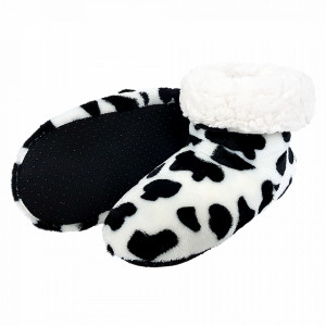 Papuci de Casa tip Cizmulite Animal Print, 'White Jaguar'