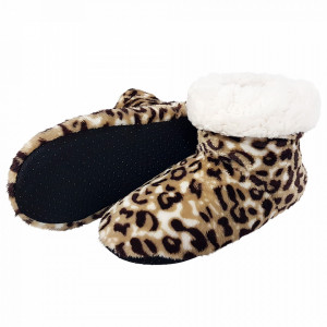 Papuci de Casa tip Cizmulite Animal Print, 'Leopard'