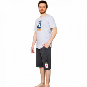 Pijama Barbati Gazzaz by Vienetta, 'WeekEND' Gray