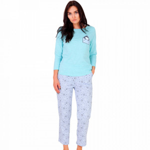 Pijamale Dama din Bumbac, M-Max, 'Mail Me' Vernil