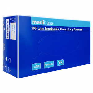 Manusi Examinare Latex Usor Pudrate Natural Alb MediBase® 100 Buc