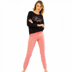 Pijamale Confortabile din Bumbac Vienetta Model 'Shine Bright' Dark