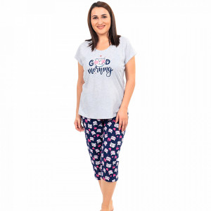 Pijamale Confortabile Marimi Mari Vienetta Model 'Good Morning' Gray