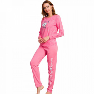 Pijamale Dama din Bumbac Vienetta Model 'It's a Good Day to Sleeping'