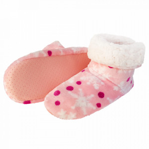 Papuci de Casa tip Cizmulite Frozen, 'Pink Winter'