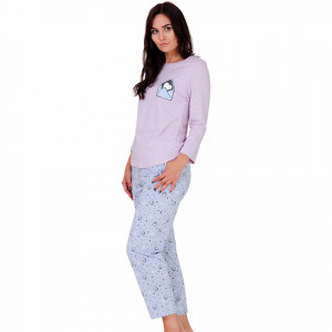 Pijama Dama Bumbac, M-Max, 'Mail Me' Pink