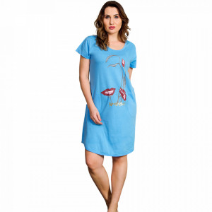 Camasa Dama Maneca Scurta Vienetta Marimi Mari, 'Blue Wonderful'