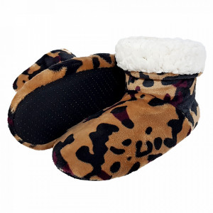 Papuci de Casa tip Cizmulite Animal Print, 'Jaguar'