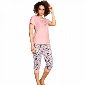 Pijama Dama Vienetta Bumbac 100%, Model 'Best Friend Forever'