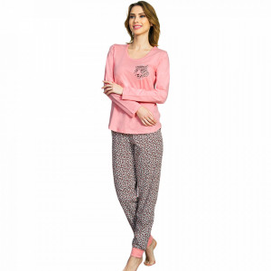 Pijamale Dama Bumbac Vienetta, Model 'Be Wild and Beautiful'