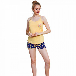 Pijamale Dama Vienetta, 'I Feel So ...' Culoare Galben