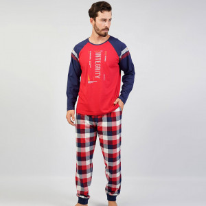 Pijamale din Bumbac Vienetta | MAN Model 'Integrity' Red